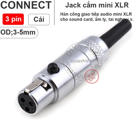 Jack mini XLR 3 chân đực cái cho Micro Tai nghe DAC.v.v. - Mini XLR 3 pin solder for audio equipment Microphone Headphone Sound Card