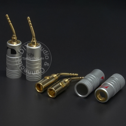 Rắc cắm loa mỏ chim nhân đồng mạ vàng 24K 4 chiếc - 24K 1.5mm gold-plated copper audio and speaker connectors 4PCS