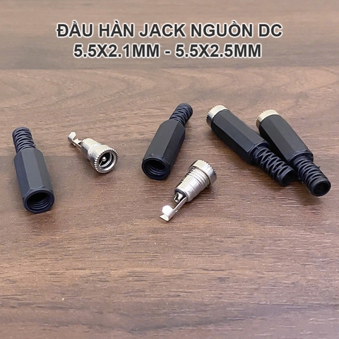 Jack nguồn DC cổng cái 5.5x2.1mm - DIY female DC power socket with serial connector for WiFi camera and computer monitor.