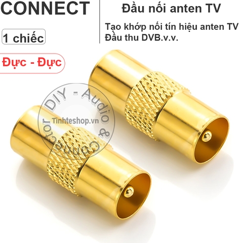 Đầu nối anten TV Đầu DVB T2 đực sang đực - RF male connector