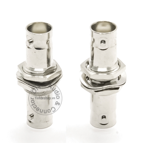 Đầu nối BNC 2 cổng cái chốt ngăn gắn cố định vào thanh ray bảng điều khiển - Panel mount BNC female to BNC female adapter