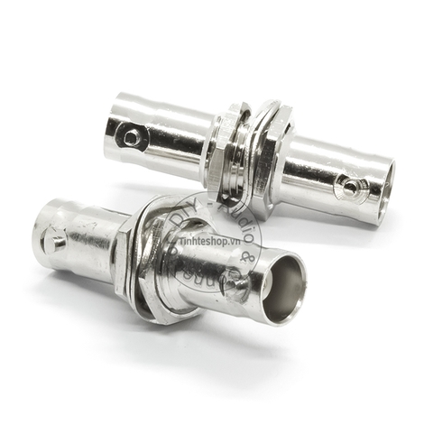 Đầu nối BNC 2 cổng cái chốt ngăn gắn cố định vào thanh ray bảng điều khiển - Panel mount BNC female to BNC female adapter