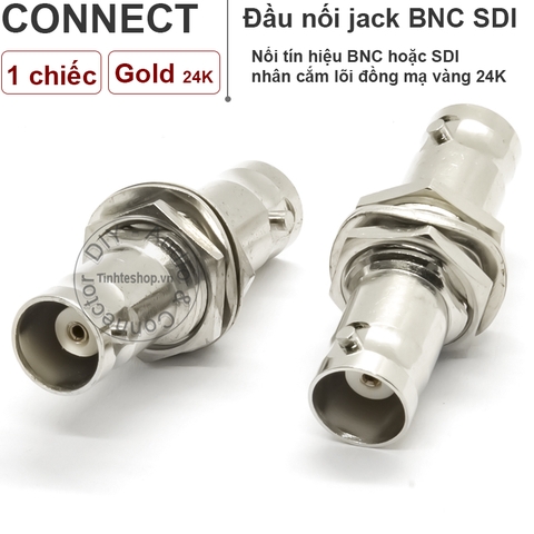 Đầu nối BNC 2 cổng cái chốt ngăn gắn cố định vào thanh ray bảng điều khiển - Panel mount BNC female to BNC female adapter