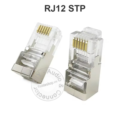 Đầu bấm RJ12 6P6C bọc sắt 1 chiếc - RJ12 STP network crimping head