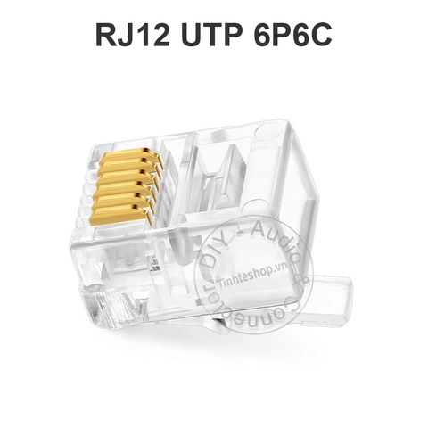 Đầu bấm RJ12 6P6C bọc sắt 1 chiếc - RJ12 STP network crimping head