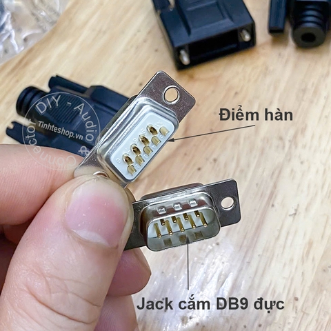 Jack DB9 mạ vàng kèm vỏ nhựa - RS232 DB9 male connector