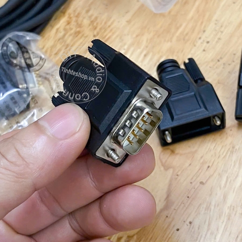 Jack DB9 mạ vàng kèm vỏ nhựa - RS232 DB9 male connector