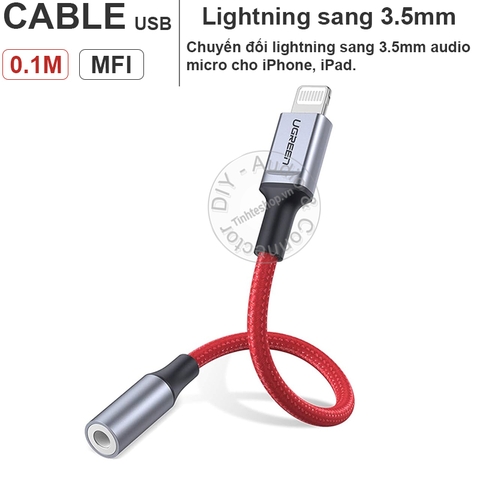 Lightning 3.5 MFI Ugreen 70507 - Cáp cắm tai nghe cho iPhone iPad