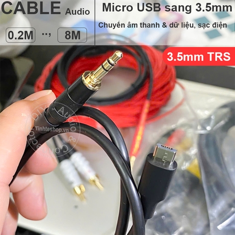 Cáp USB sang 3.5 3 nấc TRS Sạc nguồn Chạy dữ liệu chơi nhạc trên xe hơi