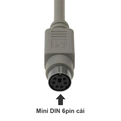 PS2 Keyboard to AT Converter - 6 pin Mini Din F to 5 pin Male - Dây mini DIN 5pin cái sang DIN 5pin đực