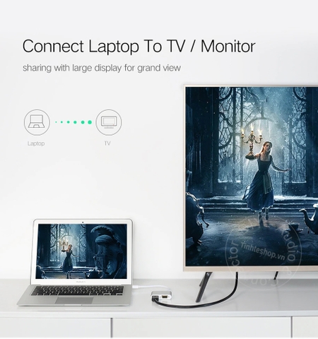 Thunderbolt 2 ra HDMI + VGA Ugreen MD115 20421 - Mini Displayport to HDMI VGA 4K