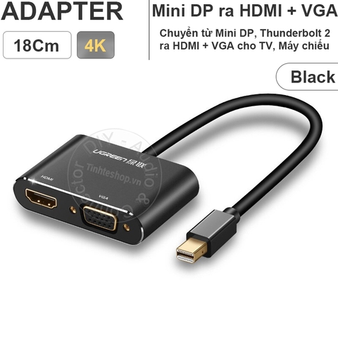 Mini displayport sang VGA và HDMI 4K Ugreen MD115 20422 - Thunderbolt 2 to HDMI + VGA