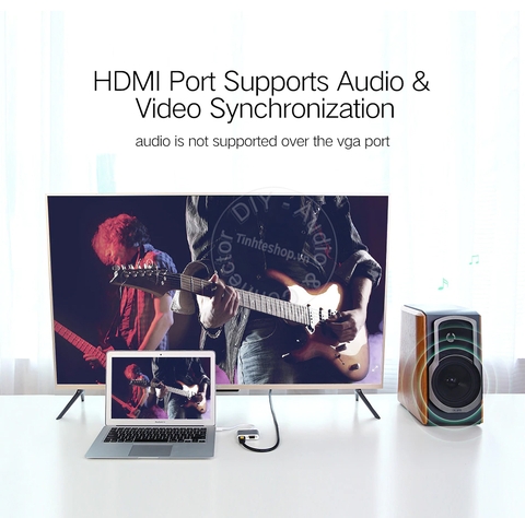 Thunderbolt 2 ra HDMI + VGA Ugreen MD115 20421 - Mini Displayport to HDMI VGA 4K