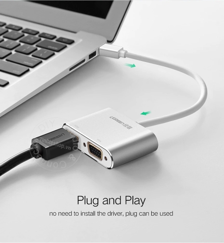 Thunderbolt 2 ra HDMI + VGA Ugreen MD115 20421 - Mini Displayport to HDMI VGA 4K
