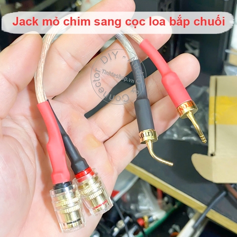 Càng cua sang bắp chuối 1 vế 0.1 đến 1 mét - DIY jack Y to banana socket