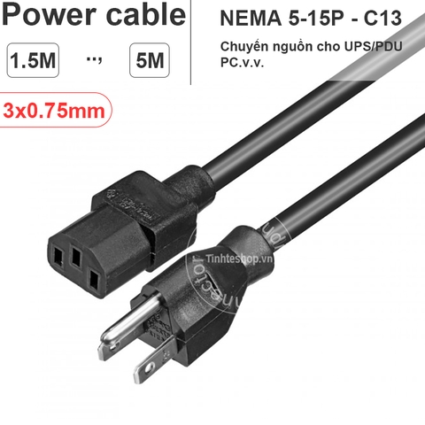 Dây nguồn NEMA 6-15P sang IEC C13 4.5 mét 3x2.08mm
