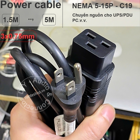 Dây nguồn NEMA 5-15P to C15 3x0.75mm