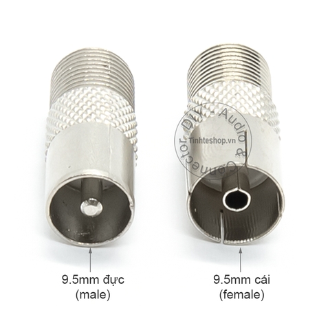 Jack cắm anten TV cổng cái kèm chuôi vặn F5 - PAL TV adapter female