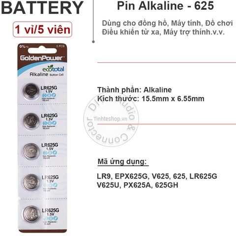 Pin alkaline LR625G EPX625G V625 625 LR9 GoldenPower 1 viên
