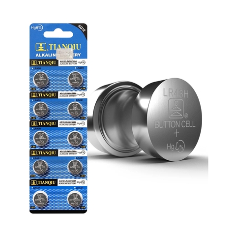 Pin LR43 SR43 386A V386 G12 AG12 1132SO 1133SO L1142 S1142 186 386 226 260 280 301 548 GS12 RW34 RW44 Tianqiu - 1 vỉ 10 viên