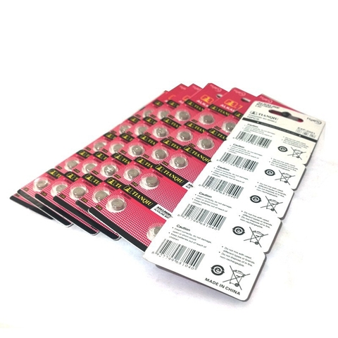 PIN nút AG4 SG4 G4 SR66 LR66 177 376 377 V377 L626 GA4 565 SR626SW LR626 SR626 1176SO Tianqiu 1.55V- 1 vỉ 10 viên