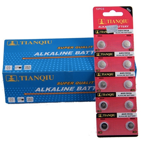 PIN đầu đũa AG5 393 LR48 LR754 SR48 SR754 RW28 309 Tianqiu 1.55V - 1 vỉ 10 viên