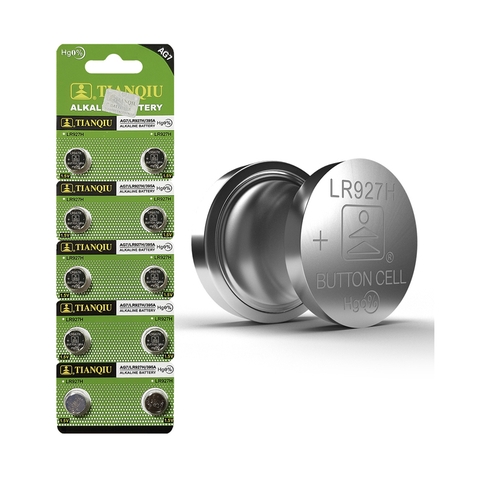 Pin cúc áo AG7 LR927 LR927H 395A 395 SR927SW 399 SR927W D395 610 D399 SR57 V395 CX57 SP395 G7 Tianqiu 1.55V - 1 vỉ 10 viên