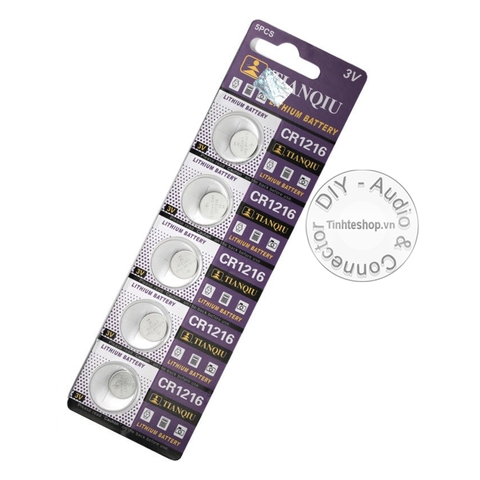 Pin cúc áo CR1216 DL1216 ECR1216 KCR1216 - Lithium battery 3V CR1216 Tianqiu 1 vỉ 5 viên