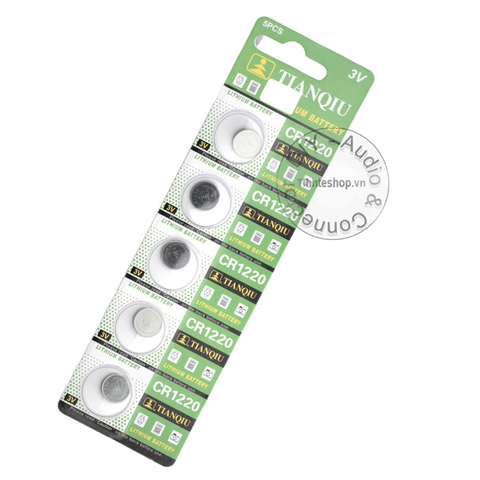 Pin cúc áo CR1220 DL1220 BR1220 KCR1220 ECR1220 GPCR1220 DL1220B 5012LC - Lithium battery 3V CR1220 Tianqiu 1 vỉ 5 viên
