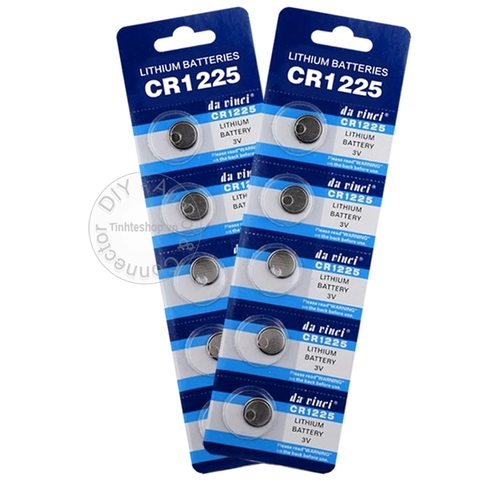 Pin cúc áo CR1225 Pin máy tính 1225 1 vỉ 5 viên - Lithium battery 3V CR1225