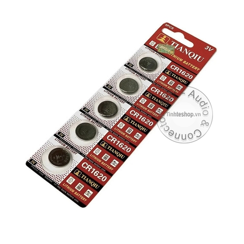 Pin cúc áo CR1620 DL1620 ECR1620 BR1620 DL1620B KCR1620 5009LC - Lithium battery 3V CR11620 Tianqiu 1 vỉ 5 viên