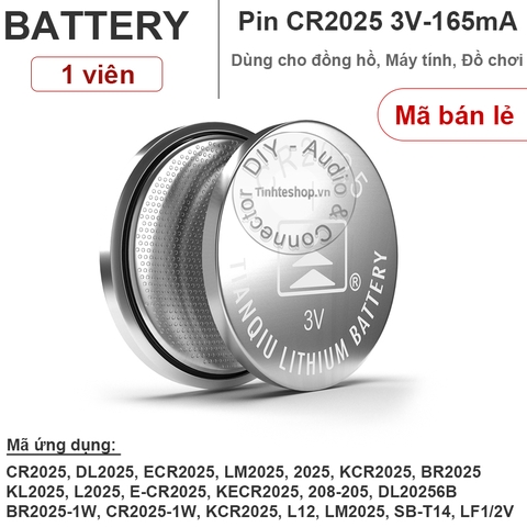 Pin điều khiển xe máy CR2025 Pin 2025 cửa cuốn CR2025 battery | Tinh Tế