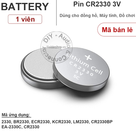 Pin lithium CR2330 Pin điều khiển từ xa 2330 TE 1 vỉ 5 viên - CR2330 BL2330 DL2330 lithium battery