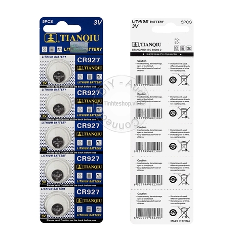 Pin cúc áo 3V CR927 DL927 BR927 LM927 Tianqiu 1 vỉ 5 viên - Lithium battery CR927