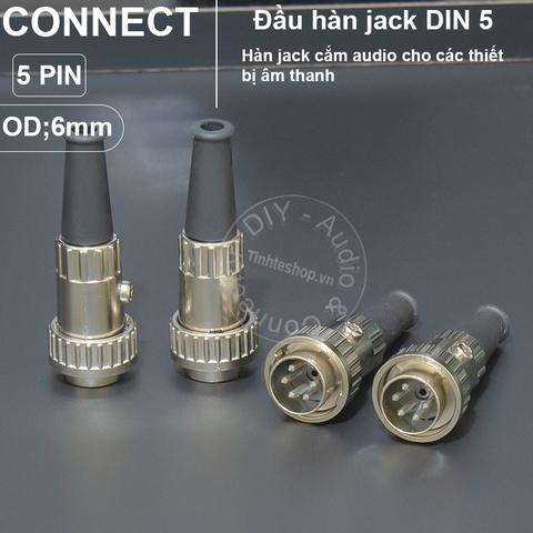Jack DIN 7pin văn ren cho âm ly Châu Âu - 7-pin audio plug for European amplifier