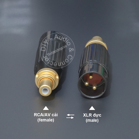 Giác canon ra hoa sen lõi đồng mạ bạc DIY 2 chiếc - 2pcs XLR male to female AV jack diy silver plated copper wire