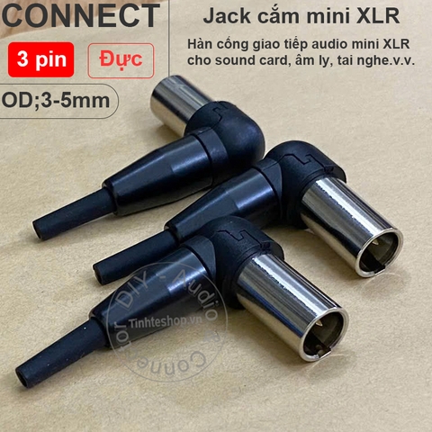Đầu hàn jack mini XLR 3pin cái OD5mm - 3pin mini XLR female solder connector