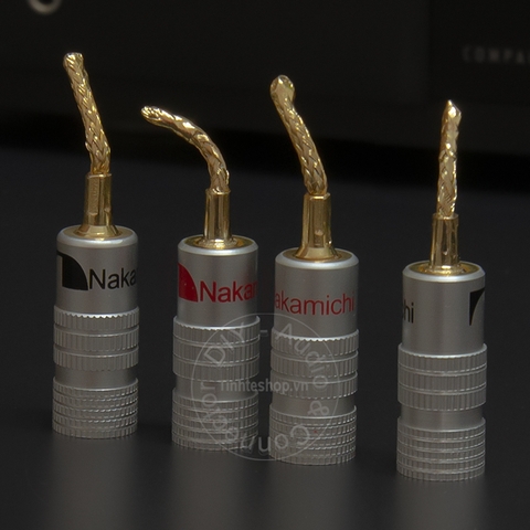 Jack loa mỏ chim mềm 4 chiếc nhân đồng mạ vàng 24K cắm cho Loa Âm ly - 24K gold-plated copper mesh speaker plug