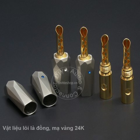 Rắc loa bắp chuối răng cưa đồng mạ vàng 24K AEC - Connector BP-401SN\ZAG(PB)+P-5.1