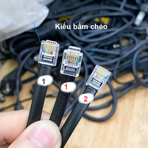 Dây chia RJ12 6P6C bấm chéo cho ngăn kéo tính tiền - RJ12 splitter cable for cash register drawer