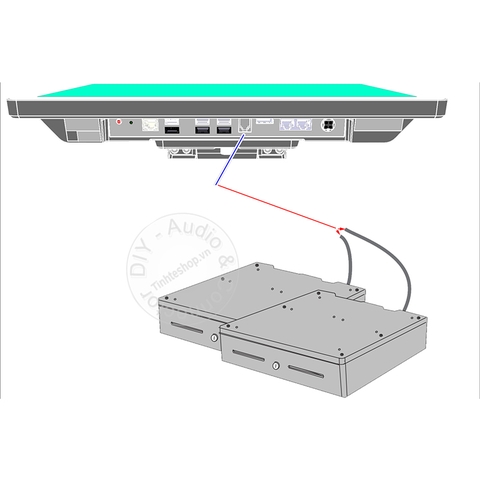 Dây chia RJ12 6P6C bấm chéo cho ngăn kéo tính tiền - RJ12 splitter cable for cash register drawer