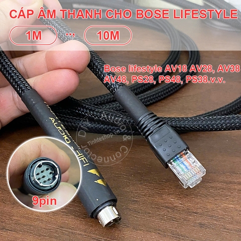 Cáp RJ45 sang mini DIN 9 pin cho Bose Lifestyle 18, 28, 35, 38 và 48 - Compatible Audio Link Cable - 8-Pin DIN to RJ-45 for Connector to Bose Lifestyle Series
