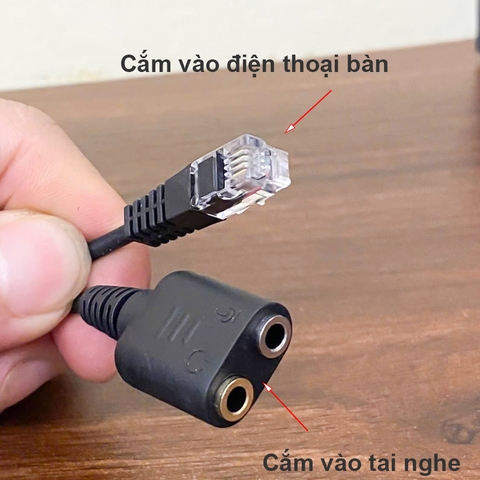 Dây tai nghe điện thoại để bàn - RJ9 to 3.5mm headset adapter