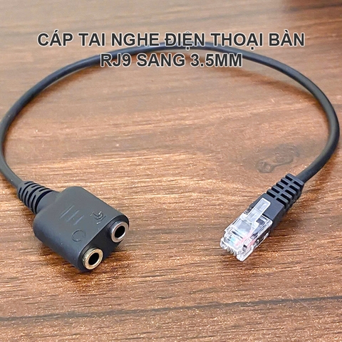 Dây tai nghe điện thoại để bàn - RJ9 to 3.5mm headset adapter