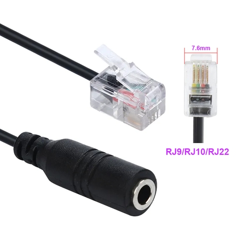 Cáp tai nghe headset IP phone cho Panasonic HD130 - 3.5mm Plug Jack to RJ9 iPhone Headset to for Panasonic HD-130 Office Phone Adapter