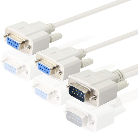 DB9 Y Splitter Cable DB9 9 Pin 1 Male to 2 Female Rs232 Serial Splitter Adapter Straight-Through Cable