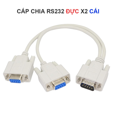 DB9 Y Splitter Cable DB9 9 Pin 1 Male to 2 Female Rs232 Serial Splitter Adapter Straight-Through Cable