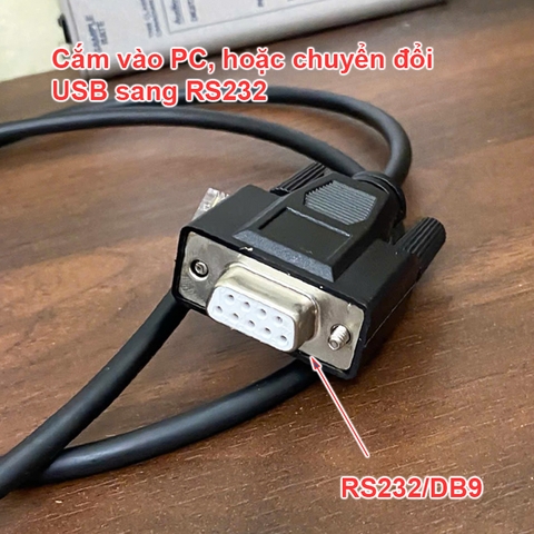 Dây điều khiển lập trình BMS pin lưu trữ Harveypow 10.24kWh 3W512200 - RS232 DB9 to RJ12 6P6C for BMS