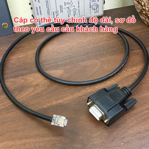Dây điều khiển lập trình BMS pin lưu trữ Harveypow 10.24kWh 3W512200 - RS232 DB9 to RJ12 6P6C for BMS