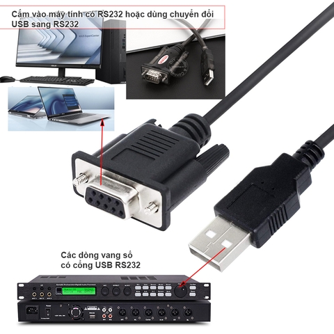RS232 DB9 sang USB chỉnh nhạc cho Vang số Dbacoustic Pro2 max BF,.. X3, X5, X6, X8, X12, BFaudio, Dapro